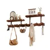 Perchero de pared de madera maciza, gancho para colgar en la puerta, gancho multifuncional para entrada, perchero para dormitorio