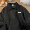Sudadera Retro Americana con Cuello Polo para Hombre Otoño e Invierno Nueva Holgada Oversize de Gama Alta Estilo Preppy Top con Solapa