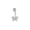 AliExpress Amazon Explosiones Acero Inoxidable Uña para Ombligo Alas de Mariposa Zircón Anillo para Ombligo Joyería para Perforación Corporal