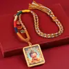 Colgante de Thangka Dorado Pintado a Mano Mitad de Tíbet Ocho Santos Patronos Doce Animales del Zodiaco Buda Thangka Amuleto Budista Colgante de Tíbet