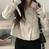 Outono de 2026 Novo Estilo Britânico Gola Lapela Dupla Manga Curta Longa Casaco Trench Coat Feminino Jaqueta Casual de Rua