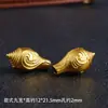 Cabeça Budista de Três Vias com Combinação de Cores Dourada e Prateada Mantra de Seis Caracteres Integrado Acessório de Três Vias Liga de Zinco Estilo Tibetano Três Vias