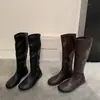 Encuentro de Primera Temporada Nuevo Otoño/Invierno 2026 Punta Redonda Elásticas Adelgazantes Botas Altas Hasta la Rodilla Moda Femenina Temperamento Alto