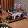 Soporte elevador para ordenador de escritorio, base elevadora para monitor, estante de almacenamiento multicapa, soporte para mando y auriculares para sala de juegos