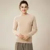 Outono e Inverno Novo Suéter Espesso de Caxemira 100% Pura Feminino Solto Tamanho Grande Pulôver Tricotado Camisa Básica