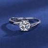 Atacado moissanite anel clássico parede torcida seis garra micro inlay 1 quilate simulação anel de diamante moda temperamento senhoras