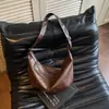 Bolso de Mano Grande de Cuero Suave Transfronterizo para Mujer Estilo Perezoso Plegado de Hombro Único Cruzado Bolso Grande Estilo Coreano para Viaje Simple Bolso de Mujer