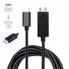 Cabo de Conversão HD Type-C para HDMI 1,8 m Typec Linha de Conexão de Tela Compartilhada para Celular Notebook TV 30 Hz