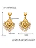 Acero Inoxidable Piedra Natural Borla Corona Corazón Estampado Cerámico DIY Multi-Accesorio Colgante Collar Aretes Set para Mujeres