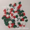 Copos de nieve blancos, Árbol de Navidad verde, árbol de Navidad rojo 18 mm Suministros de Navidad copos de nieve un paquete de 50