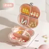 Caixa de Pílulas Marshmallow Caixa de Joias Portátil Compacta para Viagem Caixa de Armazenamento de Brincos Colares Estilo Creme Fácil de Transportar
