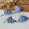 Alas de ángel de murciélago diablo con relieve de felpa de cuero sintético, hechas a mano, material de bricolaje, accesorios de decoración Lolita para abanicos