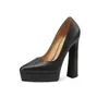 Zapatos de Plataforma de Tacón Ultra Alto de 14 cm para Mujer 2026 Comercio Exterior Punta Fina Boca Baja Zapatos de Plataforma Impermeables para Mujeres Bajitas Tacones de Altura del Cielo Zapatos de Cuero Genuino