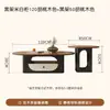 Mesa de centro oval de nogueira para uso doméstico na sala de estar, mesa de chá de designer francês para apartamento pequeno, luxo leve, retrô vintage de alta qualidade