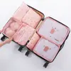 Conjunto de Sete Peças Bolsa de Armazenamento de Viagem Tecido Oxford Organizador de Roupa Íntima Conjunto Bolsa de Armazenamento para Mala de Viagem Saco de Embalagem
