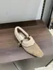 Zapatos de Algodón Cálido con Pelo, Estilo Mary Jane Francés Retro Color Café, con Una Correa, para Aumentar la Altura Interior, para Personas Bajitas