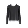 Temporada de Renovação da Moda de InvernoCamiseta Feminina de Manga Longa 26 Novo Estilo de Inverno Gola Redonda Color Block Tricô Falso de Duas Peças