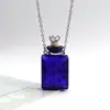 Collar con Colgante de Botella de Aceite Esencial de Vidrio Transparente en Forma de Corazón, Colgante de Botella de Fragancia, Collar Sencillo de Acero de Titanio, Regalo para Amigos y Parejas