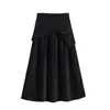 Falda de Punto A-Line para Mujer Tallas Grandes, Otoño e Invierno, Cintura Elástica, Longitud Media, Tiro Alto, Adelgazante, Cubre Cadera