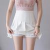 Saia Linha A Saia Plissada Primavera e Outono 2025 Cor Pura Saia Curta Estudantil Saia Cobre Quadril Saia Anti-Exposição Cintura Alta para Mulheres Verão