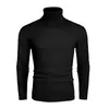 Suéter de cuello alto a rayas para hombre de otoño e invierno transfronterizo de Amazon, suéter de punto cálido ajustado estilo europeo y americano