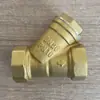 Filtro de tela amarelo de 4 pontos para carro DN15 Tubo de água de aquecimento Ar condicionado Conexão de válvula tipo Y Rosca externa Não requer desmontagem Lavável