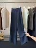 Calça de terno feminina estilo commuter, perna larga e estreita, novo modelo de outono, cintura alta elástica, solta e com bom caimento, modelagem que afina, calça casual de perna reta