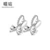 Pendientes Hee Goo E2201 S925 de plata con bonito lazo dulce y hebilla para mujer, ligeros, de lujo, elegantes, con diseño de nicho.