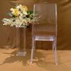 Fábrica de Foshan al por mayor silla acrílica transparente para hotel y boda taburete de cristal transparente silla de respaldo alto para salón de banquetes de hotel