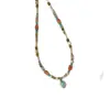 "Isla Coral del Atardecer" Collar en Capas Estilo Bohemio Cadena de Clavícula de Alta Gama Diseño de Nicho Nuevo Modelo 2026
