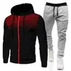 Colección Otoño/Invierno 2026: Sudadera deportiva unisex de lunares con forro polar, conjunto de sudadera con cremallera y pantalones de chándal de color liso para hombre