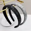 Moda Europeia e Americana Luxo Leve Faixa de Cabeça Totalmente Cravejada de Diamantes Elegante Faixa de Cabeça de Celebridade Cyber Topo Craniano Rosto Pequeno Versátil Brilho Acessórios de Cabelo com Diamantes