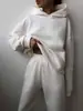 Nueva Moda Otoño e Invierno Amazon Transfronteriza Europea y Americana para Mujer Ropa Casual Abrigada de Manga Larga Pantalones de Chándal Conjunto de Dos Piezas Ropa para Mujer