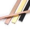 Tira de ranura en forma de U de aleación de aluminio, tira decorativa para pared, fondo de techo, tira de acero inoxidable de titanio negro en forma de U, tira de metal incrustada