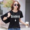 82319 Camiseta de Algodón Mujer Manga Corta 2023 Nueva Llegada Ropa de Verano Estilo Coreano Trendy Suelta Versátil Cuello Redondo Manga Media Camiseta ins