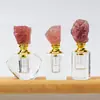 Botella de Perfume de Cristal Natural Botella Dispensadora de Vidrio Estilo de Lujo Accesible y Elegante Botella Dispensadora de Piedra Cruda de Cristal Botella Sellada