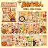 Juego de Pegatinas para Bandeja de Comida Miniatura Paisajismo Miniatura Libro de Bolsillo Comida Divertida Pegatina para Alivio del Estrés Material