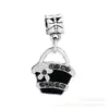 Colgante de Aleación Corazón Negro y Estrella DIY Zapato de Cristal Árbol de la Vida Encanto Pulsera DIY para Mujer Estrella de Cinco Puntas