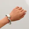 Joias de Mão Populares Europeias e Americanas Transfronteiriças, Simples, Populares e Exageradas, Joias de Mão de Metal Mola Vazadas de Borda Larga, Joias de Pulseira