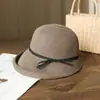 Chapéu de Palha Estilo Hepburn Feminino Simples Retrô Dobrável Chapéu Bacia Laço Artístico Pescador Chapéu de Sol Casual Fresco