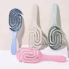 Pente Rotativo Oco com Cerdas de Javali para Cachear Cabelo, Pente de Limpeza Antiestático Feminino para Prevenção da Queda de Cabelo, Massagem no Couro Cabeludo, Pente Anti-Nós