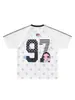 Camiseta Estilo Jersey Americano Fofa de Bolinhas com Decote V de Manga Curta para Mulheres, Verão Fina Solta Secagem Rápida Versátil Manga Raglan