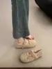 Zapatos de peluche estilo hada francesa para mujer, nuevo modelo otoño e invierno 2026, mocasines de algodón Mary Jane con lazo suave
