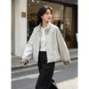 Chaqueta corta de cuello alto para mujer, nuevo estilo principios de otoño 2026, popular este año, holgada y versátil, adecuada para figuras petite
