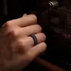 2026 Europeo y Americano Amazon Estilo Minimalista Acero de Titanio Malla Tejida Giratorio Alivio del Estrés Único Nicho Unisex Anillo Fuente de Suministro