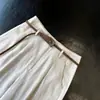 Altamente Recomendado! Extremamente Confortável ~ Calça Casual de Verão Feminina em Linho Tencel Emagrecedora de Perna Reta Fluida de Perna Larga