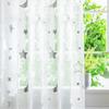 Telas de Janela Estrela e Lua de Ouro e Prata para Comércio Exterior, Telas de Janela Transfronteiriças Mexicanas, Cortinas Voil para Quarto, Sala de Estar, Varanda, Cortinas Prontas Transmissoras de Luz