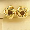Nuevos Pendientes de Acero Inoxidable con Diseño de Nicho, Lindos Pendientes Cruzados Huecos con Lazo, Clavos para Orejas Versátiles de Lujo Ligero y Accesorios
