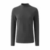 Em Estoque Camada Base Térmica Masculina de Lã Merino de Manga Longa 10A Antibacteriana Espessada Solta Gola Semi-Alta Top Interno Quente