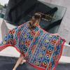 Bufanda Étnica Chal Protector Solar Ropa de Viaje para Mujer Yunnan Qinghai Pradera Bufanda de Seda Bufanda Delgada para Playa Marítima